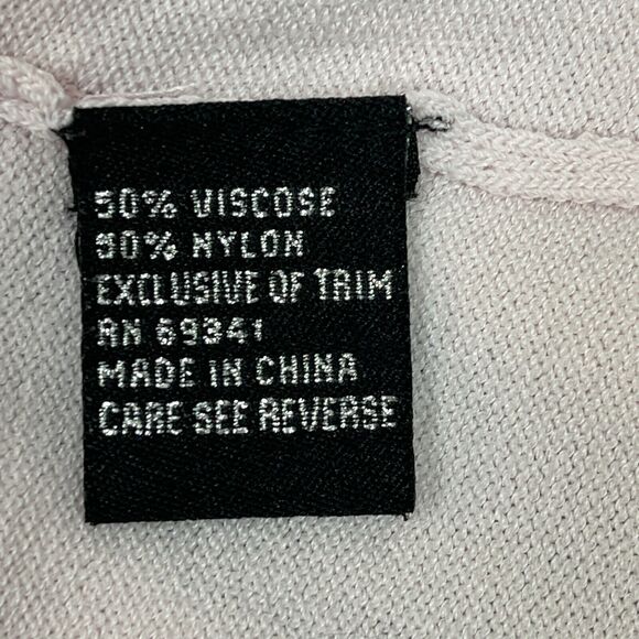 A. D. Originals Women's Top Medim Light Pink Sheer Rhinestones - Picture 10 of 11